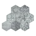 thumbnail image 2 of Benjara BM218677 Floral & Hexagonal Stone Plastic Composite Mosaic Tile, Gray - Pack of 10, 2 of 2
