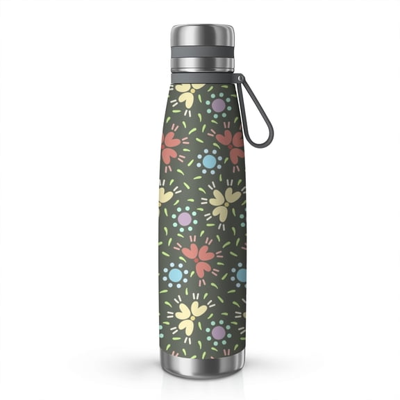 Floral 29oz Stainless Steel Insulated Thermos with Tea Filter, 360° Printed Travel Bottle, Leakproof BPA-Free,Anti-Slip Base, 304 Inner & 201 Outer, Vacuum Cup,Thanksgiving,Christmas, Spring,Flower