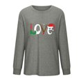 thumbnail image 5 of Holiday Time T-Shirts Femmes Drôle Xmas Graphique Col Rond Chandails en Molleton Léger Chandail Tops Tunique Décontractée Manches Longues Blouse 02-Rose TTTG, 5 of 5