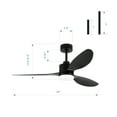 thumbnail image 5 of ALKAFY 52 inch Matte Black Modern Ceiling Fan - LED Light, Remote, 3 ABS Blades, 6-Speed for Bedroom/Living Room/Office, 5 of 9