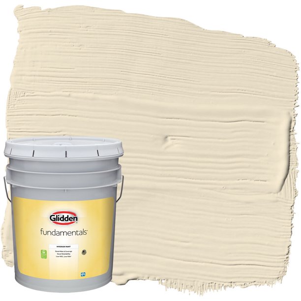 Glidden Fundamentals Interior Paint Heavy Cream, Eggshell, 5 Gallons