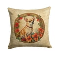 thumbnail image 2 of Chihuahua Christmas Flowers Throw Pillow 14 in x 14 in, 2 of 2