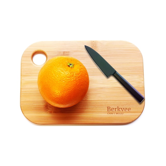 Tabla de cortar Berkvee de madera de bambú pequeña, juego de 2 piezas