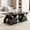 Black, variant on Wood Rounded Corner Rectangular Modern Coffee Table for Living Room, Easy Assembly Storage Table with Open Shelves Sturdy Frame for Reception Room