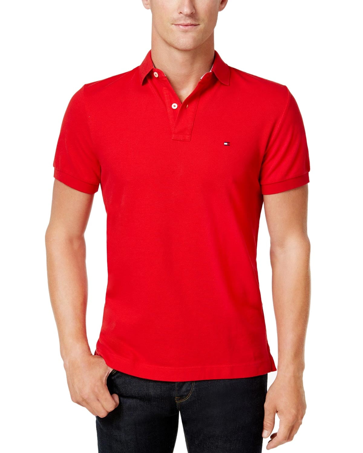 Famous Name Famous Brand Mens Big and Tall Solid Ivy Polo Shirt Large Regal Red