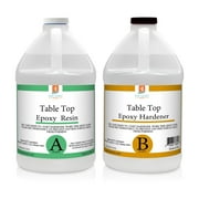 Table Top Epoxy Resin 2 Gallon Kit for Crystal Clear, Super Gloss Coating, Table Tops, Art Resin, Wood, Jewelry, Counter Tops, Casting Molds, Bar Tops, DIY!