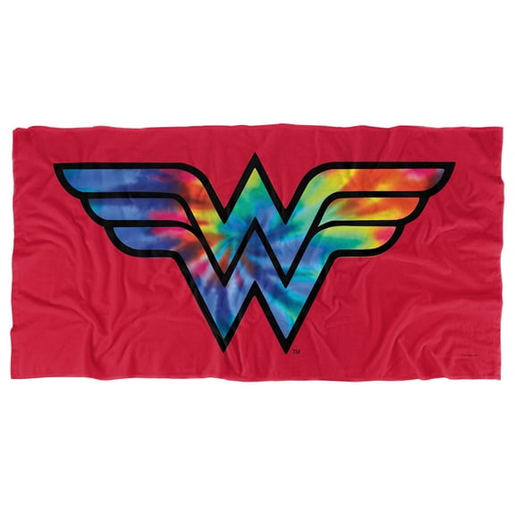 Wonder Woman Beach Towel, 30"x60" Wonder Woman Tie-Die Logo Beach Towel