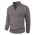 thumbnail image 2 of Betivan Mens Slim Fit Zip Up Mock Neck Polo Sweater Casual Long Sleeve Sweater and Pullover Sweaters with Ribbing Edge, 2 of 7