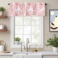 thumbnail image 2 of Pink Coral Kitchen Curtain Valances for Windows Farmhouse Short Curtains, Coastal Nautical Ocean Starfish Conch Rod Pocket Valance Curtain for Bedroom Cafe Living Room 42"x12", 2 of 8