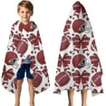 thumbnail image 3 of Red Football Helmets with Bows Pattern Hooded Bath Towel，50"x30" for Ages 3 To 12 Kids, Quick Dry Lightweight Soft Microfiber Hood Beach Towel Cover Up for Kids, 3 of 7