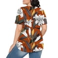 thumbnail image 4 of Itsame Short Shirt Sleeved Tops for Womens T-Shirt Fashionable Printed Relaxed Round Neck Blouses Brown Size 2XL, 4 of 6