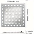thumbnail image 3 of Black 5X5 Inch Stainless Steel Drain Strainer Plate, Catcher for Shower Drain, Bathtub Drain Catcher, Bathroom Sink Drain Strainer, Solid Square Drain Grate That Fits Standard, 3 of 7