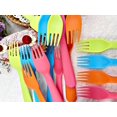 thumbnail image 4 of czcpp-Jawbush 16 Pcs Plastic Kids Forks, Reusable Kids Silverware Set Also for Adults, Easy Grip Kids Utensils with Bright Colors, BPA Free Dishwasher Safe, 4 of 4