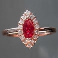 thumbnail image 2 of 0.67 Ct Marquise Cut Natural Diamond Red Ruby Gemstone Beautiful Halo Ring for Women 14K White Gold Size 4, 2 of 7