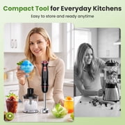 VAVSEA Immersion Blender, 1100W 5-in-1 Hand Blender, 24-Speed Stick Blender for Small Kitchen, Splash-Resistant Handheld Blender Mixer with Turbo Mode for Smoothies, Baby Food, Black