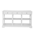 thumbnail image 4 of Tcbosik 58.2" Console Table, Entryway Table with Storage, Behind Couch Table with Open Shelves and 3 Drawers, Sofa Table for Living Room, Hallway, Foyer, Vintage White, 4 of 9