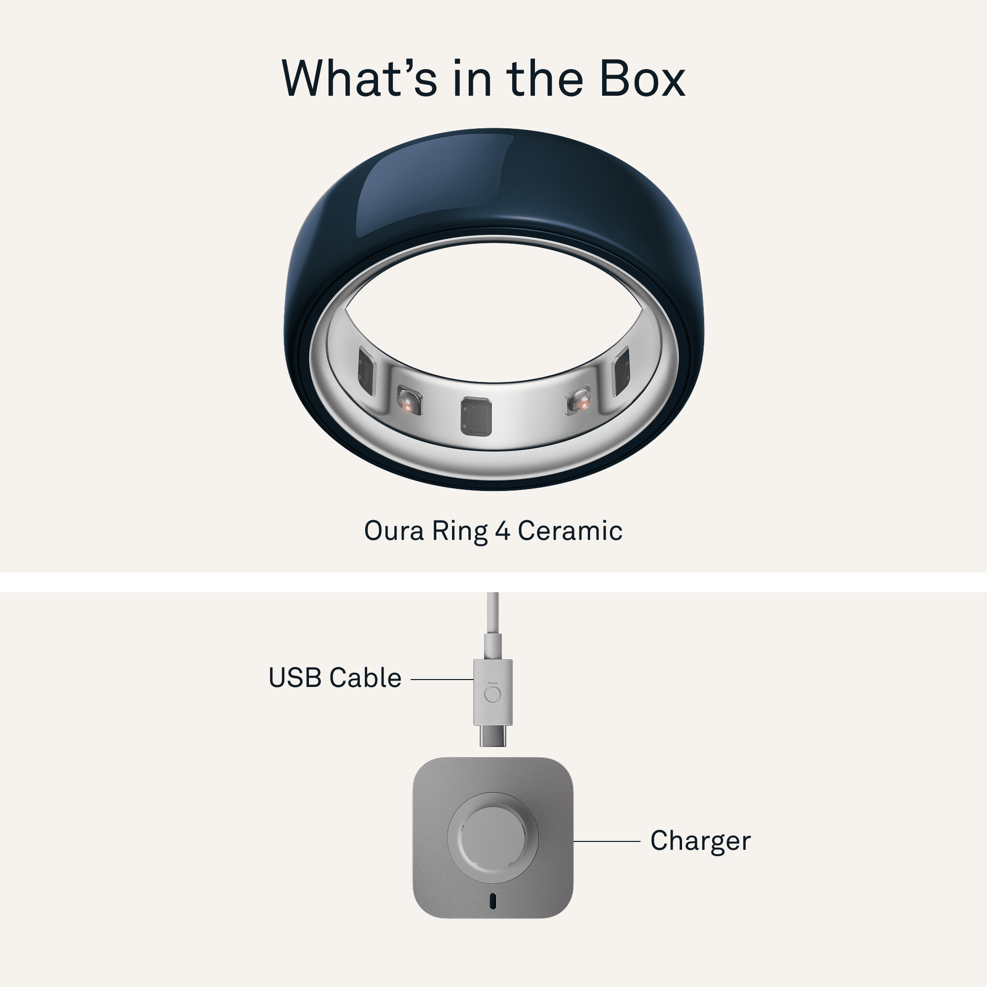 Oura Ring 4 Ceramic, Midnight Blue, Size 14, Smart Wearable, Sleep, Fitness & Heart Rate Tracker, 8-Day Battery (Size Before You Buy)