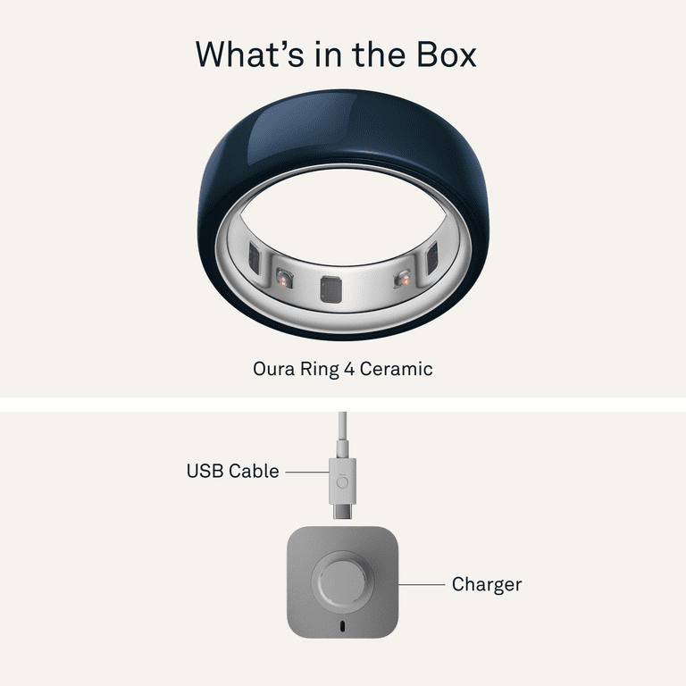 Oura Ring 4 Ceramic, Midnight Blue, Size 9, Smart Wearable, Sleep
