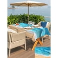thumbnail image 5 of Outdoor Tablecloth with Umbrella Hole for Patio/Picnic/Party/Camping, Teal Blue Coastal Beach Waterproof Table Cloth Rectangle Table Cover Washable, Summer Nautical Ocean Beige Seaside (60"x 102"), 5 of 8