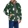 thumbnail image 2 of Uemuo Christmas tree green plaid for Men's Fashion Full-zip Hoodies & Sweatshirts with Kangaroo Pocket, Zip-up Hooded Sweatshirt, Moisture Wicking & Breathable-Small, 2 of 5