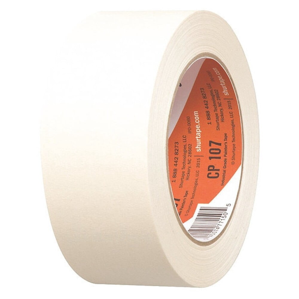 Masking Tape, 48 mm W x 55 m L, 4.9 mil Thick, Tan, Rubber Adhesive, 24 PK 100466