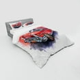 thumbnail image 3 of Ambesonne Watercolor Bedding Set 3 Pcs, Vintage Retro Car, Twin, Red Dimgrey, 3 of 3