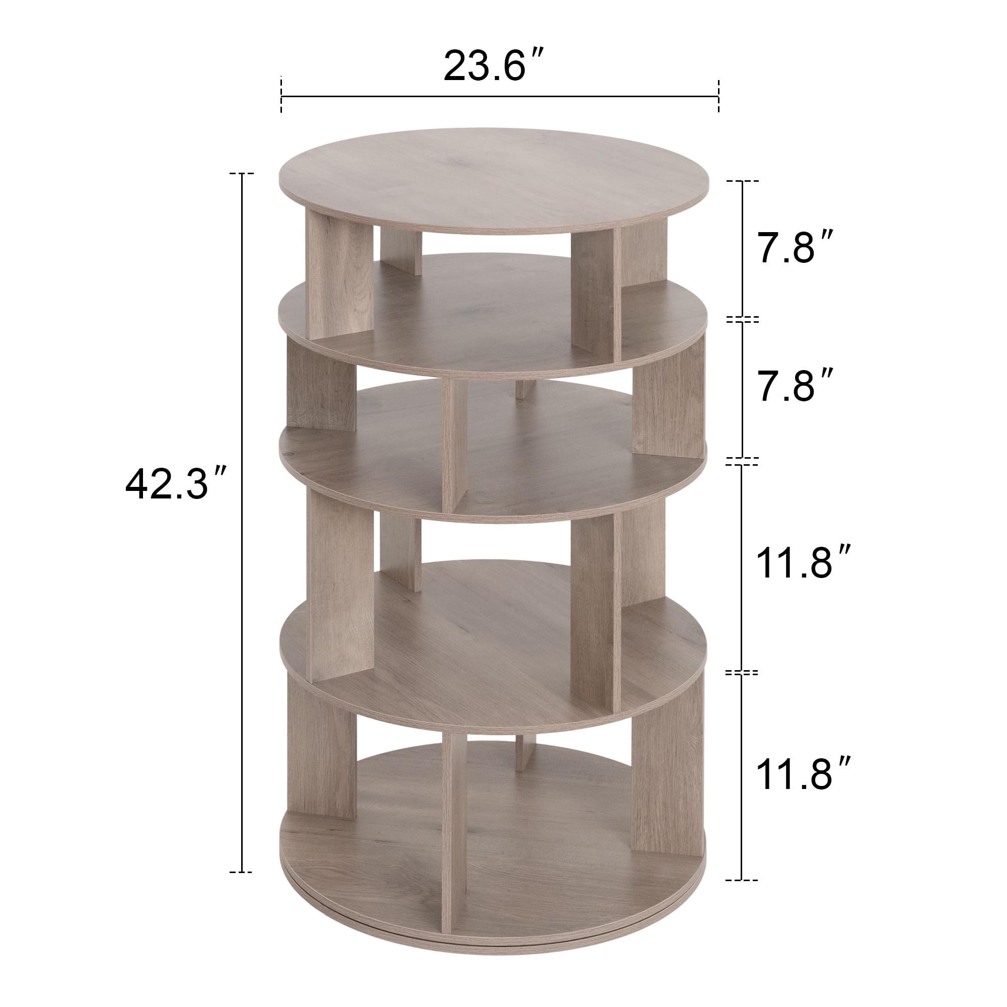 5 Tier Rotating Shoe Rack Tower, 16 Pair Shoe Organizer for Closet, Gray, 43.6" x 23.6" x 23.6"