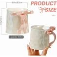 thumbnail image 2 of LANFENG Bowknot Ceramic Mug 12oz Coffee Mug with Bow Handle Elegant Coffee Cup for Women & Couples for Valentines Day Anniversary Birthday, 2 of 7