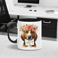 thumbnail image 3 of Happy Mother's Day Bloodhound with Flower Crown and Greeting Card 11oz Accent Two-tone Mug Dog Lover Coffee Tea Cup - 13004, 3 of 5
