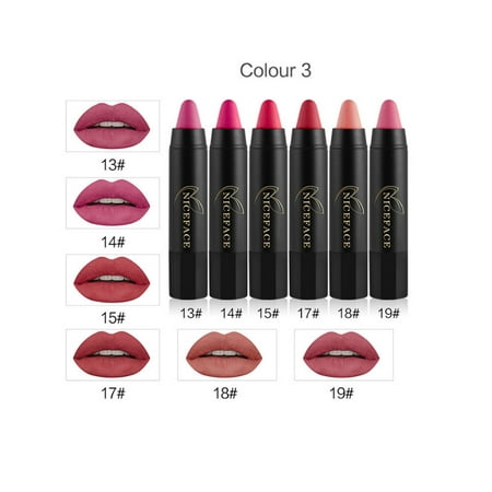 Ymiko Matte Lipstick, Lip Gloss,NICEFACE 6 Colors Matte Long Lasting Hydrating Lipstick Pencil Lip Stick Pen Lip Gloss