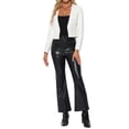 thumbnail image 2 of CHAQUETA DE MUJER INSPIRE CHIC DE CUERO SINTÉTICO, CORTA, SIN COLLAR, ABIERTO EN FRONTAL, CHAQUETAS DE MOTO BIKER S BLANCA, 2 of 6