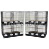 Lot of 4, .5 in. bar spacing small breeding cages with divider in Black.