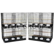 Lot of 4, .5 in. bar spacing small breeding cages with divider in Black.