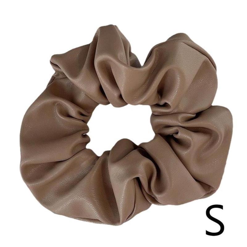 Soft Leather Hair Scrunchies Elastic Ponytail Holders for Thick Hair Glossy Hair Ties Elastic Hair Bands Rope for Women Girls Korean Hairstyle Hair Accessories L6Z9