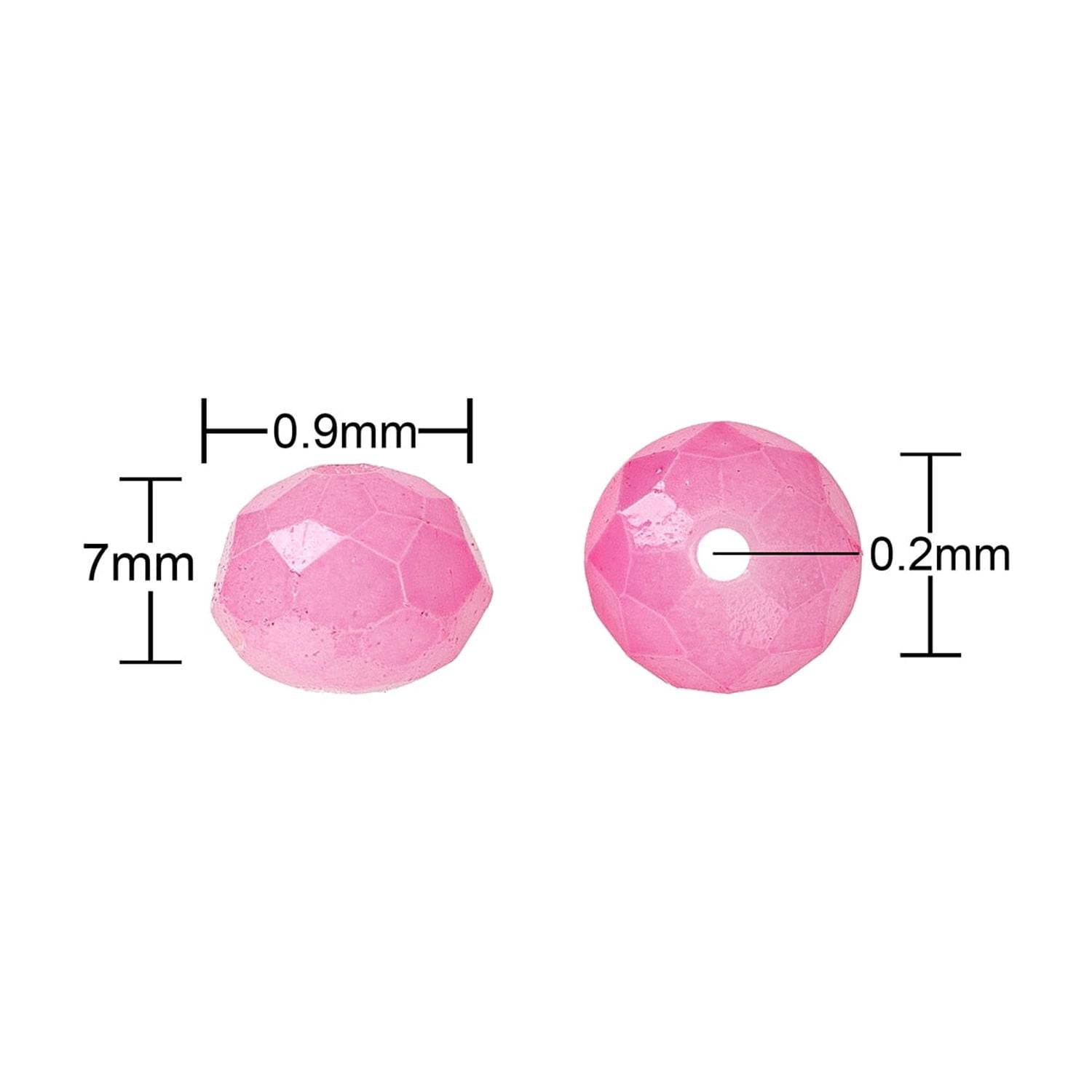 (2 pack) Cousin DIY 2-Strand Pink Mix 8mm Glass Rondelle Beads, 14 in, 58 Piece, Adult