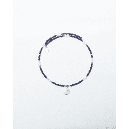 By Fabrizio Design Gioconda Positano Gold-Plated Opal Crab Charm, Violet Crystal & Freshwater Pearl Memory Necklace for Women