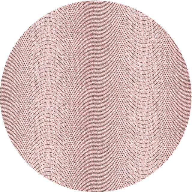 Ahgly Company Machine Washable Indoor Round Transitional Light Rose Pink Area Rugs, 4' Round