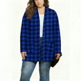 thumbnail image 4 of jobturf Plaid Jackets for Women Fall Spring Fashion Open Front Cardigan Holiday Casual Loose Long Sleeve Going Out Tops Lightweight Coats with Pockets, 4 of 5
