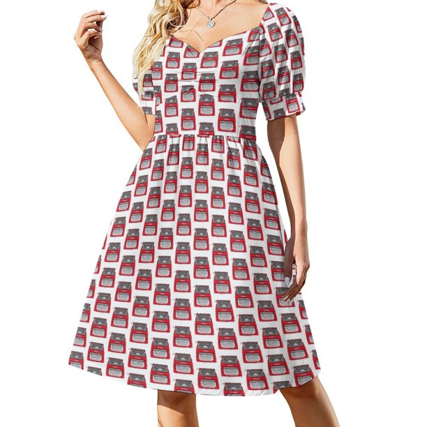 Este día escribimos a máquina de escribir Vestido de manga corta Vestidos de falda de mujer Vestido de cumpleaños de verano para mujer Vestido de lujo 2025