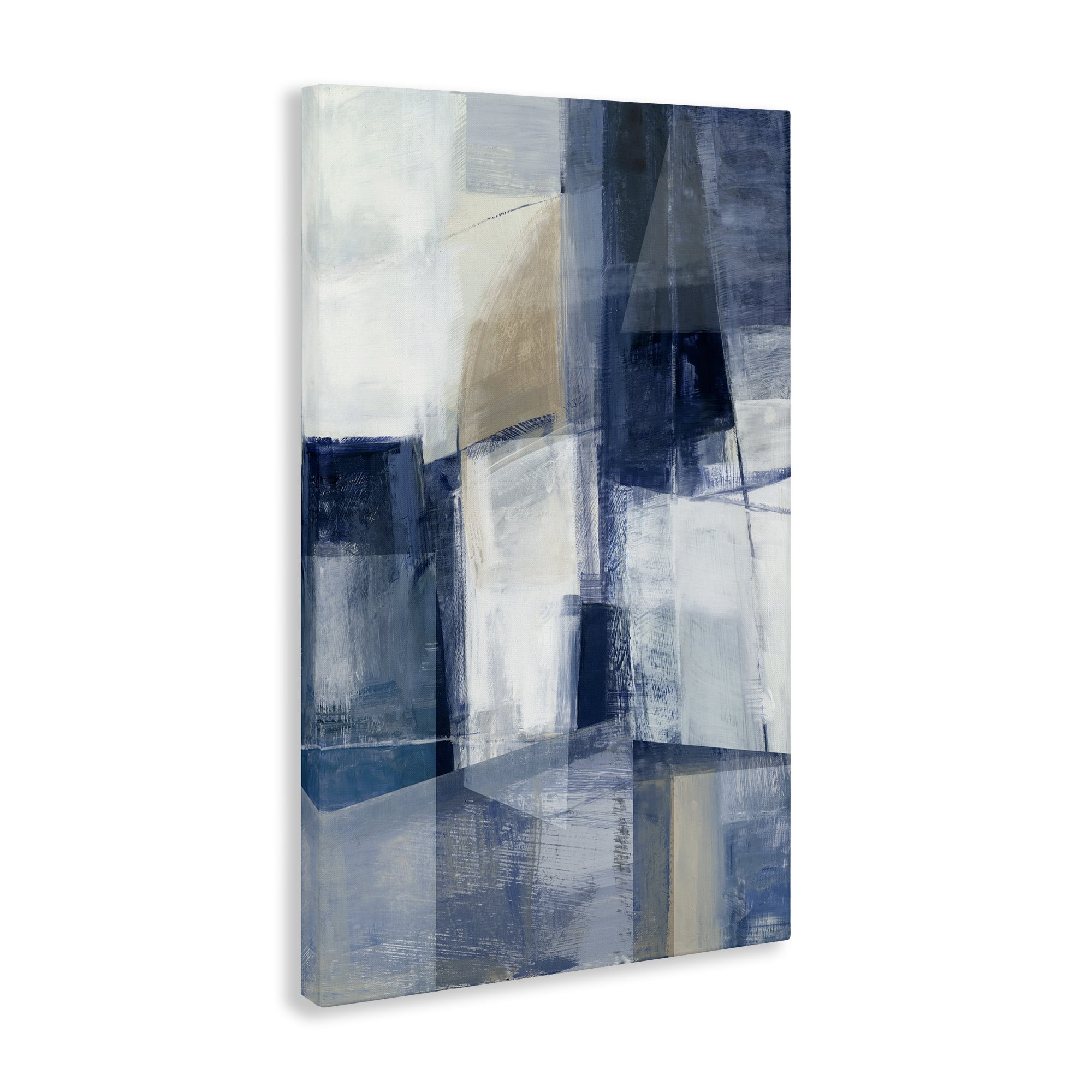 Stupell Industries Dynamic Geometric Abstract Abstract Painting Wrapped Canvas Art Print Wall Art, 16 x 24