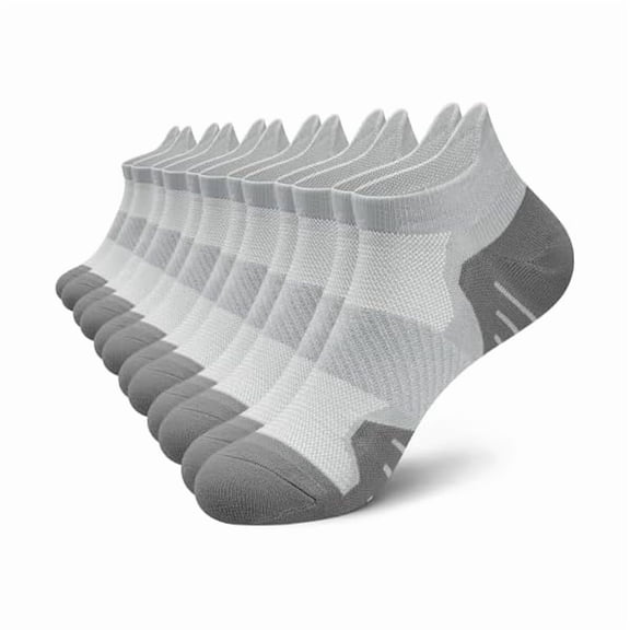 Eryueer 6 Pairs Ankle Compression Socks for Women, Cushioned Running Socks with Arch Support, Low Cut, Targeted Compression
