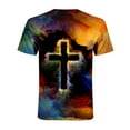 thumbnail image 5 of 2026 ! under $5 JINMGG Mens Tops under $5,Men's Unisex Daily T Shirt 3D Print Graphic Prints Cross Print Short Sleeve Tops Casual Blouse,Purple XXL, 5 of 9