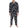 thumbnail image 3 of Naloa Sunflowers Men’s Pajamas Set - Long Sleeve Button Down Sleep Shirt and Pajama Bottoms Sleepwear Set-XX-Large, 3 of 7
