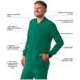 thumbnail image 3 of Adar Addition Scrubs for Men - Zippered Bomber Scrub Jacket - A6206 - Hunter Green - S, 3 of 8