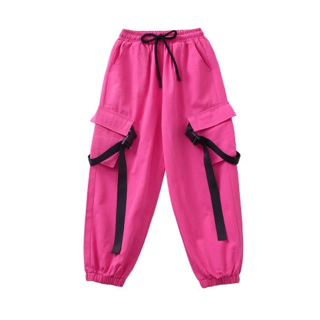 Work Pants for Boys and Girls, 100% Flax Fabric, Multiple Pockets, Loose Fit, Breathable Spring Pants, Solid Color, Size 110