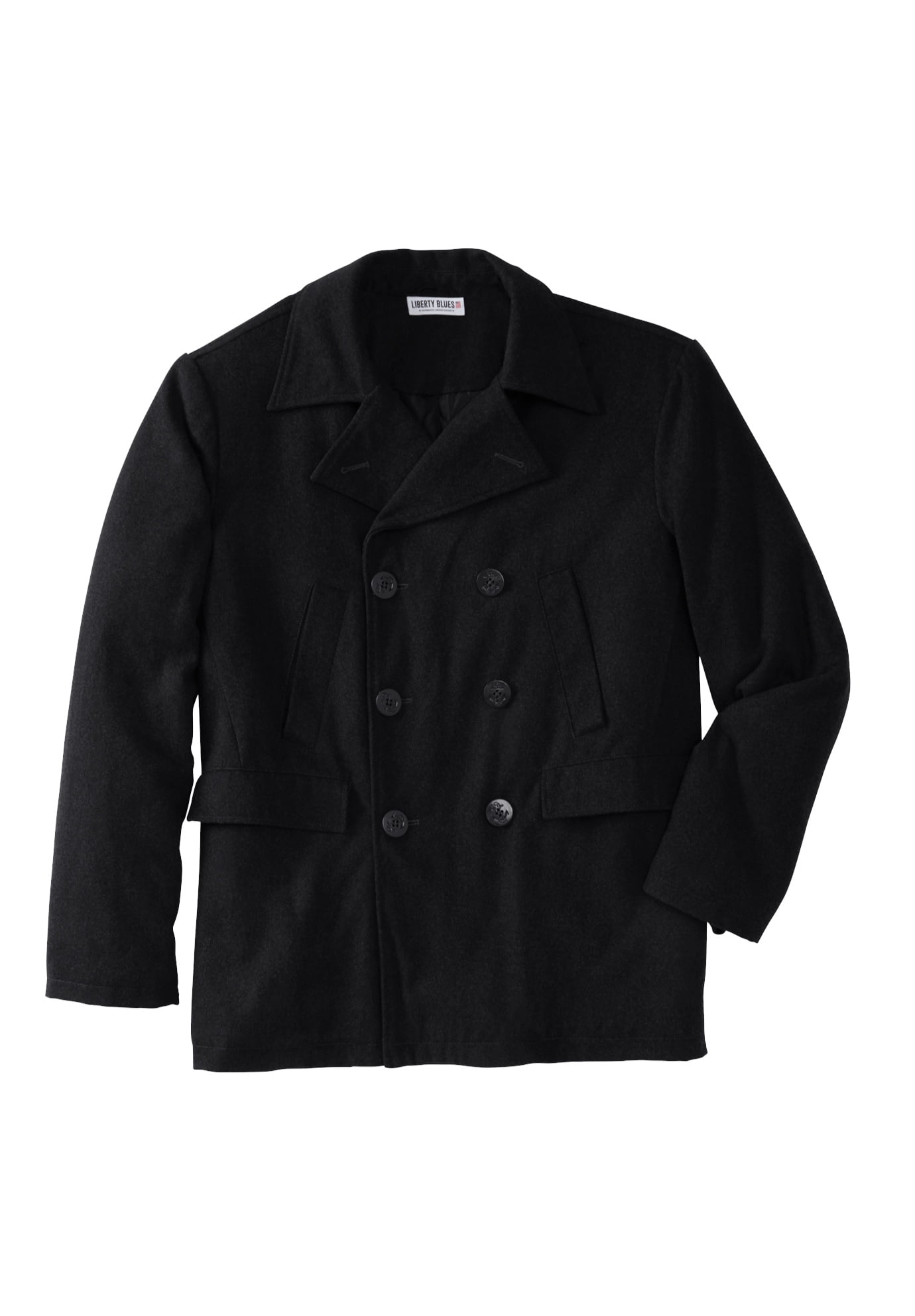 Double-Breasted Wool Peacoat Coat 