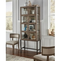 Bleecker Oak & Iron Glass Cabinet Museum Display Case, 8-Door