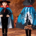 thumbnail image 2 of Toddler Kids Boys Girls Halloween Cape with Witch Hat and Skull Print for Festive Holiday Party Dress Up Outerwear Poncho One Size, 2 of 4