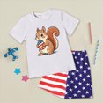 thumbnail image 2 of KPOPLK Girls Summer 2Pcs Outfits Set Clothing Short Sleeve Rainbow Stripe Embroidery and Elastic Waist Shorts Clothes(11-12 Years,Light Pink), 2 of 4