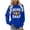 Blue, variant on Arlun Oversized Sweatshirts for Women Bend and Snap Football Graphic Printed Pullover Sweatshirt Crewneck Loose Comfort Game Day Casual Long Sleeve Hoodless Tops White XL